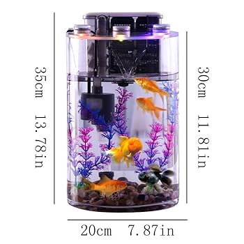 金魚鉢　ガラス製 六角形ガラス製金魚鉢 - 職人による手吹き 高透明度 厚みのある